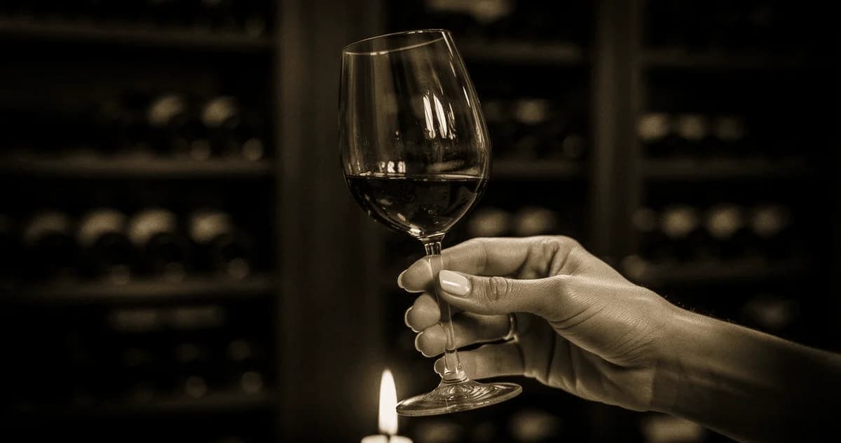 Sommelier Privatleben: Sommelier verkostet Rotwein im Weinkeller