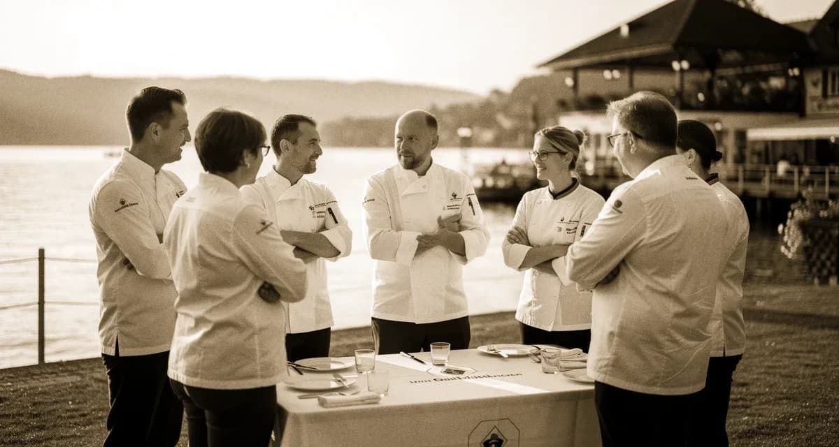 Bodensee Kochverein Konstanz: Koeche bei einer Praesentation am Bodensee-Ufer