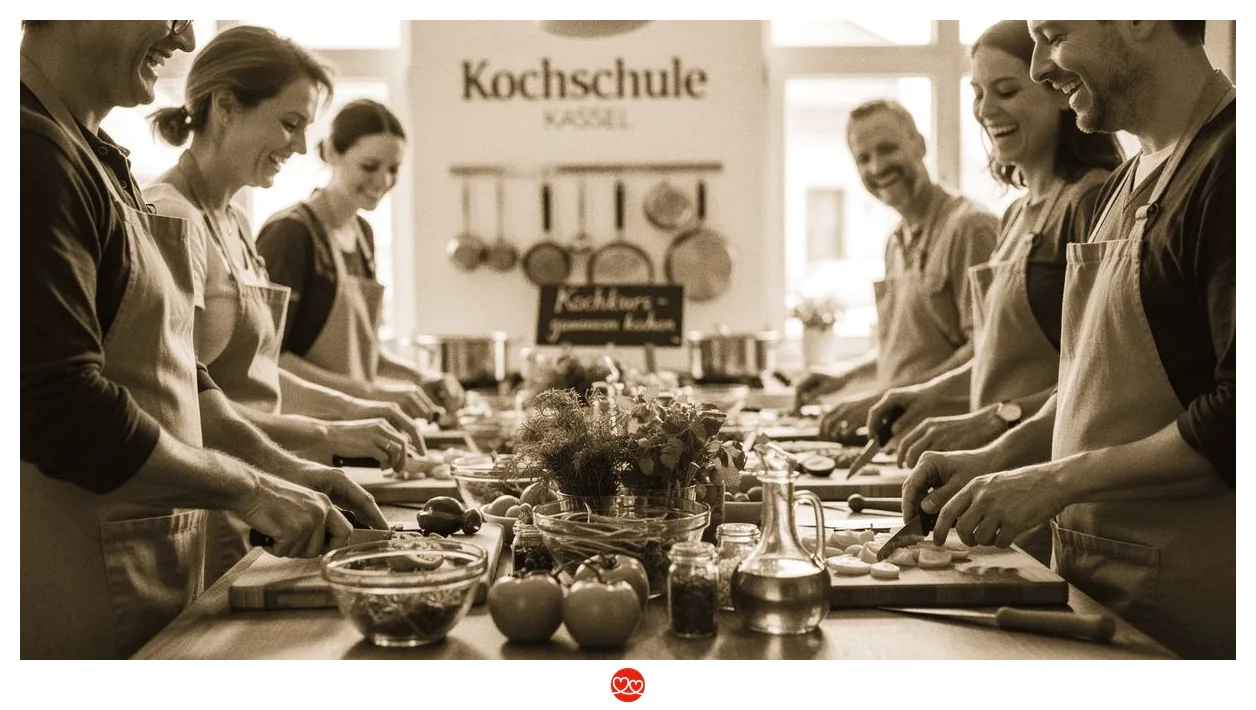 Kochkurs Kassel: Gruppe kocht gemeinsam in einer modernen Küche
