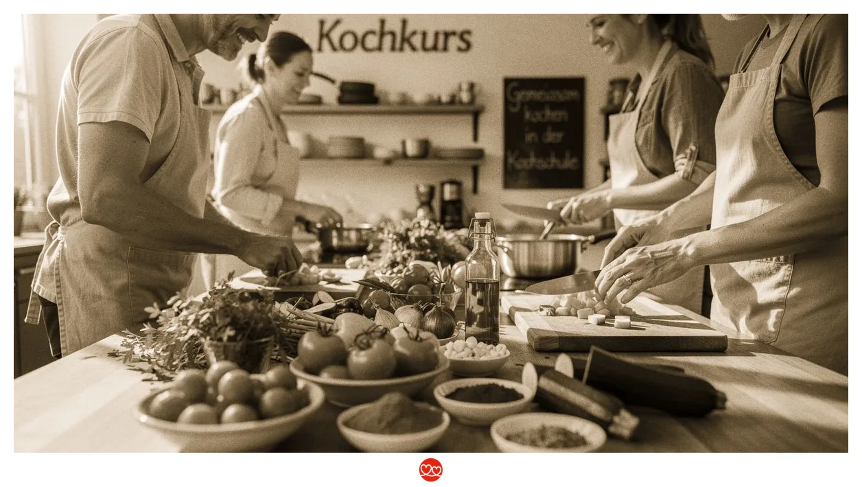 Kochkurs Osnabrück: Gruppe kocht gemeinsam in einer modernen Küche